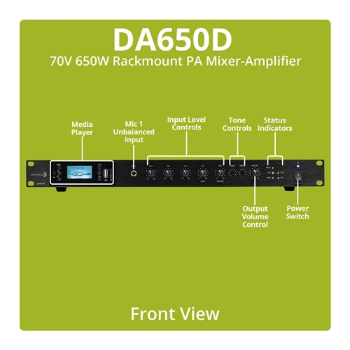 Dayton Audio DA650D Commercial Audio Amplifier