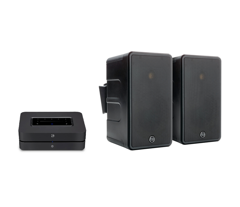 Bluesound & Monitor Audio outdoor speaker system