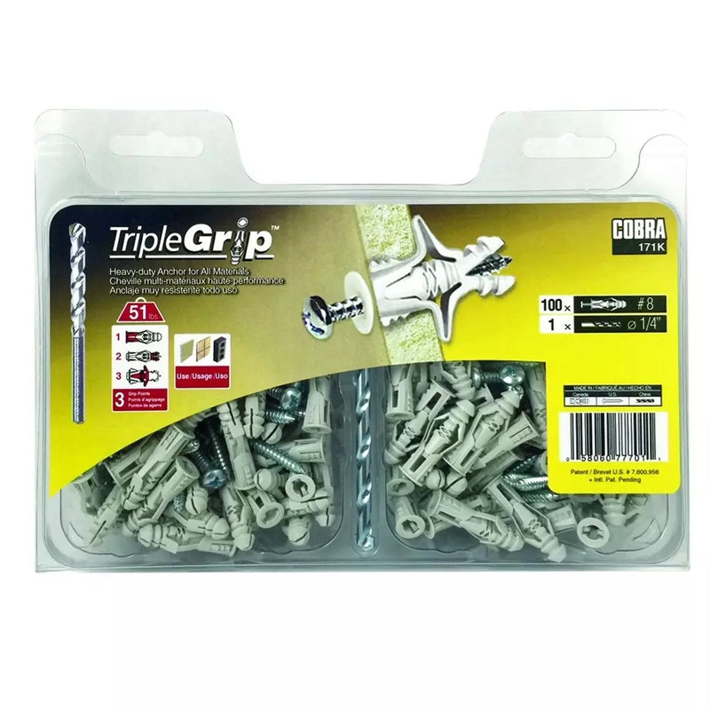 Primacoustic Cobra Kit 100 Wall Anchors & Screws - 100 pk