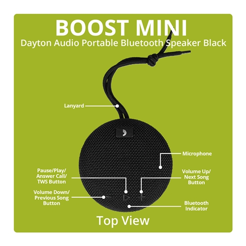 Dayton Audio  Boost Mini Portable Bluetooth Speaker