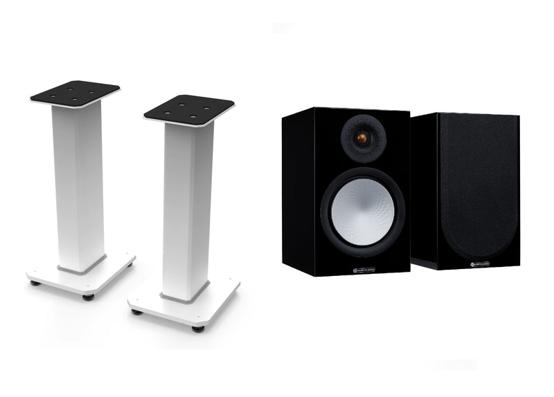 Monitor Audio Silver 100 7G Bookshelf speakers & Kanto Stands Package - Pair